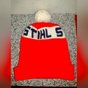 STIHL Chainsaw Orange Pom Hat. Vintage Wool Blend 60's-70's.